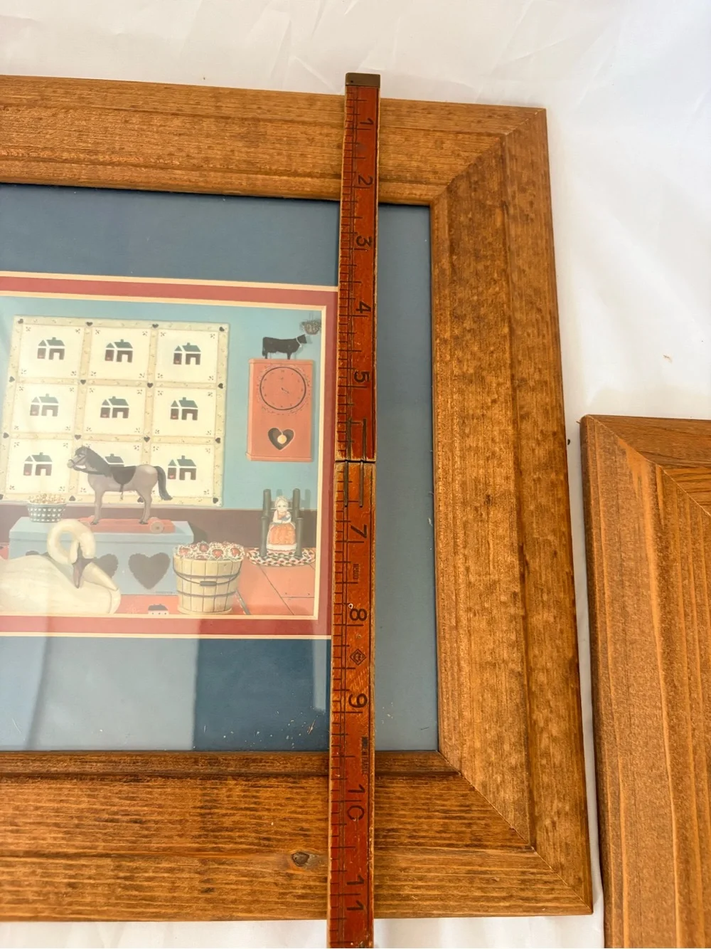 Vintage Pat Pearson Prints Americana Folk Art Framed 13.5” by 11”